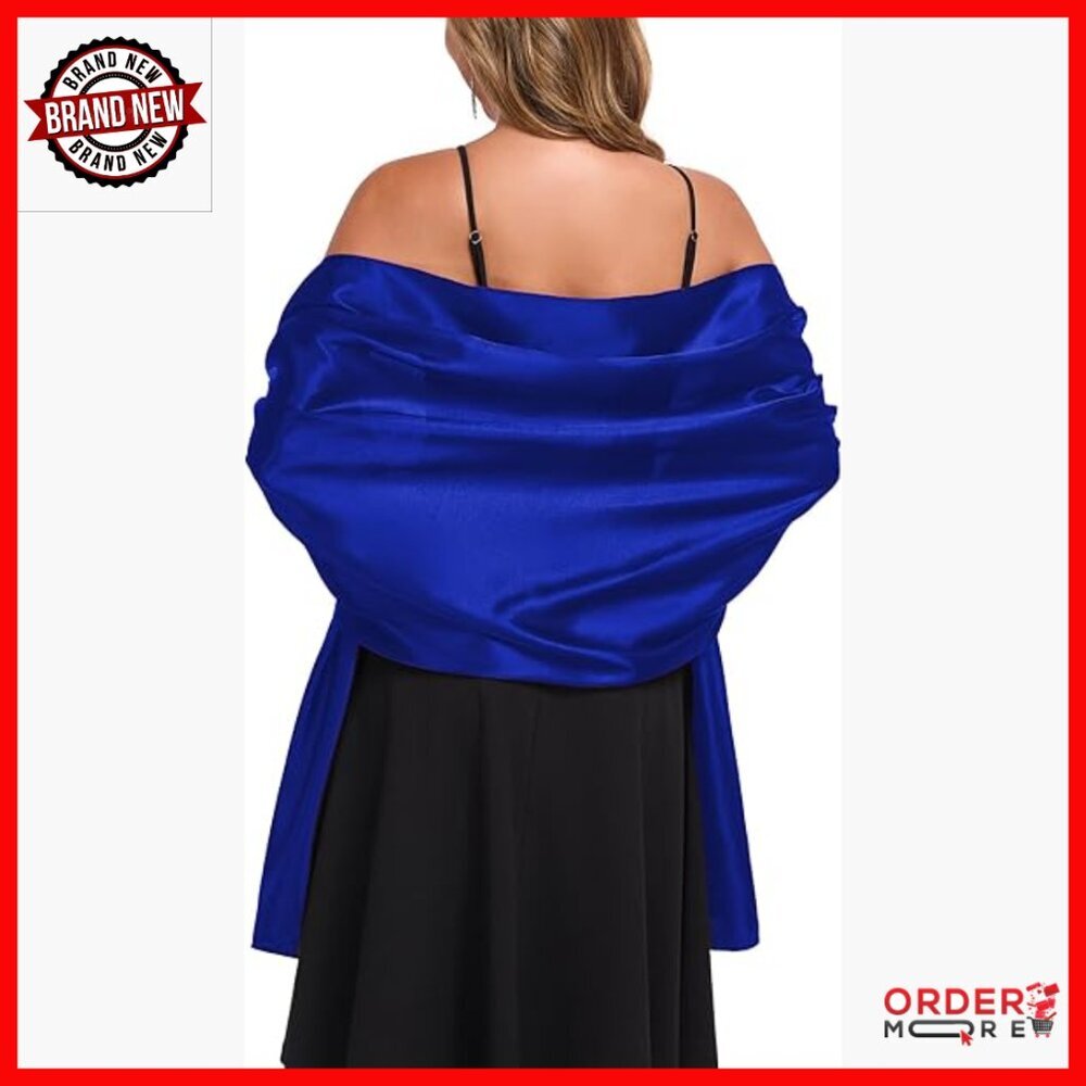 Satin Evening Shawl for Weddings 79x28 Inches Lightweight Wrap